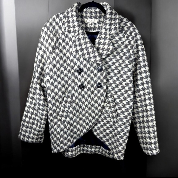Casch Jackets & Blazers - Casch Elegant Gray & Cream Unique Rare! Wool Coat Women 38-M